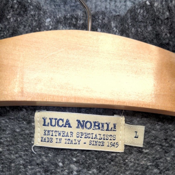 Luca Nobili Women's 1/4 Zip Pullover Knit Sweater Gray Large Solid Mock Neck - Picture 8 of 11